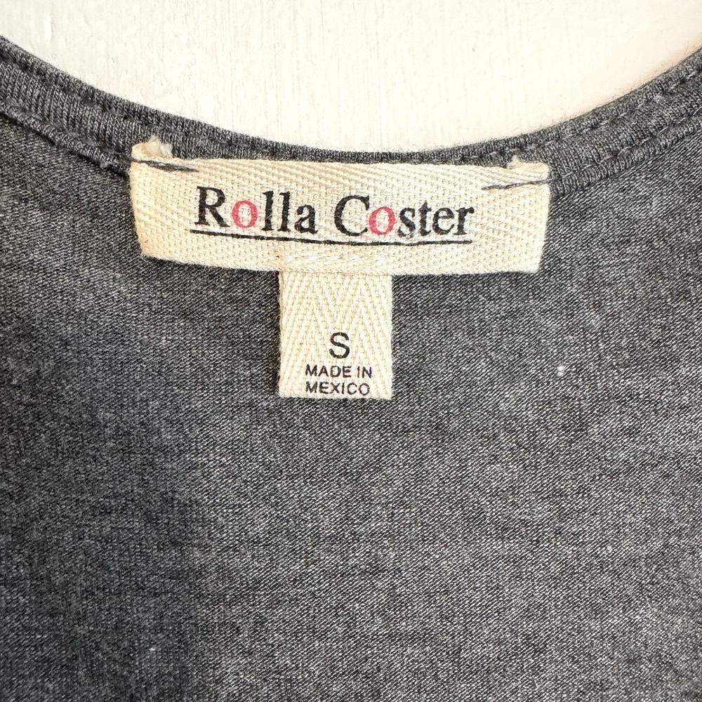 Gray Wrap V-Neck Dress with Tie Front - Picture 4 of 4